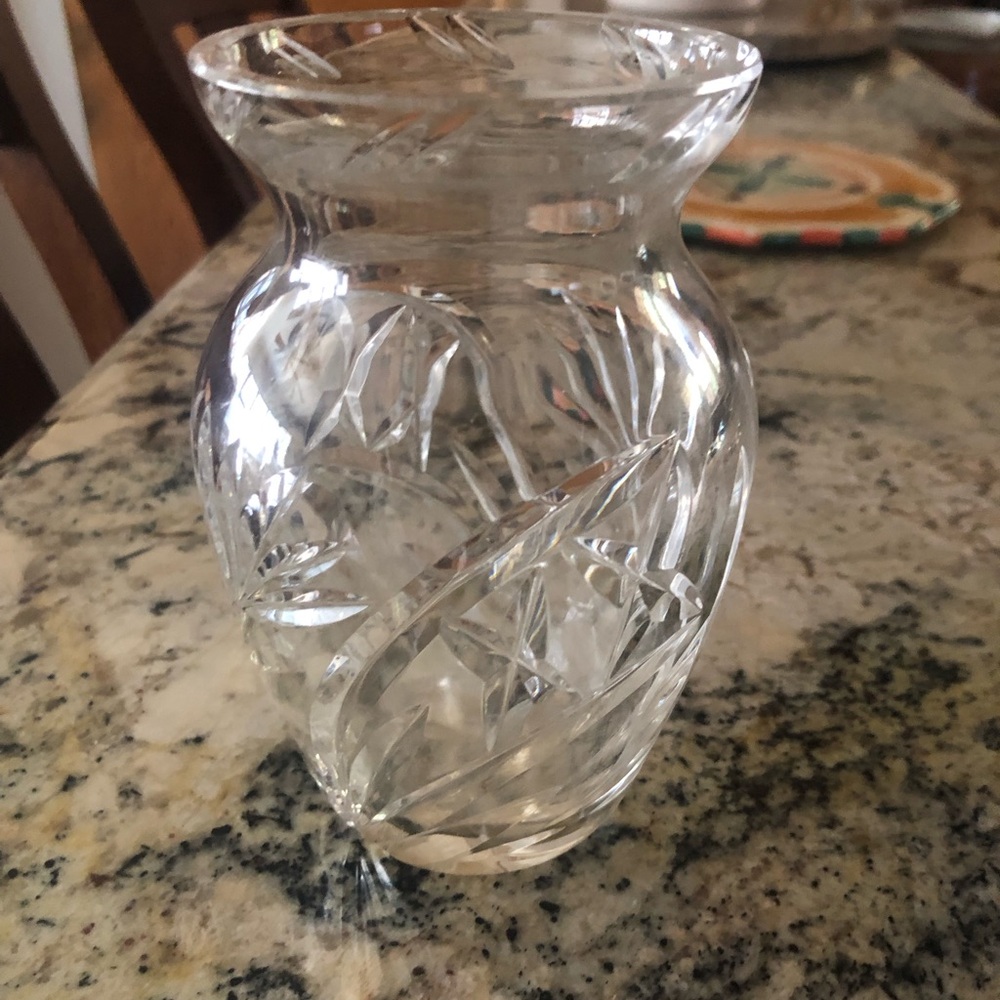Vintage Italian GlassVase with Floral Abstract Pattern